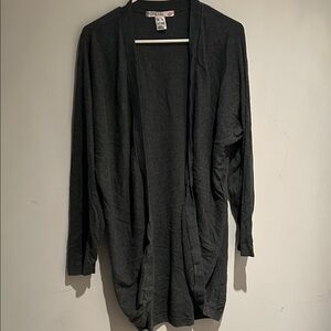 Open-Front Gray Cardigan
